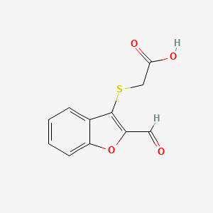 molecular formula C11H8O4S B1340092 [(2-甲酰基-1-苯并呋喃-3-基)硫代]乙酸 CAS No. 41872-96-2