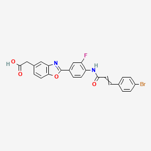 2-[2-[4-[3-(4-Bromophenyl)prop-2-enoylamino]-3-fluorophenyl]-1,3-benzoxazol-5-yl]acetic acid