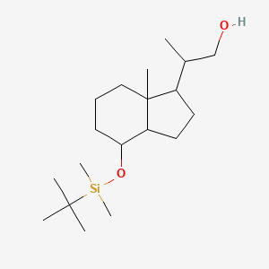 molecular formula C19H38O2Si B13400939 2-(4-((tert-Butyldimethylsilyl)oxy)-7a-methyloctahydro-1H-inden-1-yl)propan-1-ol 