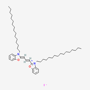 (2Z)-3-hexadecyl-2-[(E)-3-(3-hexadecyl-1,3-benzoxazol-3-ium-2-yl)prop-2-enylidene]-1,3-benzoxazole;iodide