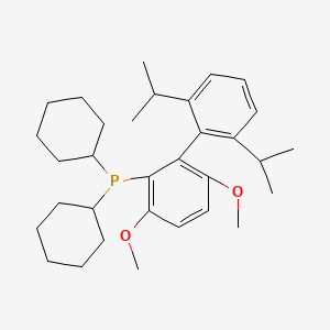 molecular formula C32H47O2P B13400966 Dicyclohexyl(2',6'-diisopropyl-3,6-dimethoxy-[1,1'-biphenyl]-2-yl)phosphane 