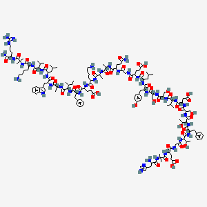 molecular formula C152H232N40O45 B13400985 4-[[6-amino-2-[2-[2-[[5-amino-2-[[2-[[2-[[2-[[2-[[2-[[2-[[2-[[2-[[2-[[2-[[2-[[2-[[2-[[2-[[2-[[2-amino-3-(1H-imidazol-4-yl)propanoyl]amino]-2-methylpropanoyl]amino]-4-carboxybutanoyl]amino]acetyl]amino]-3-hydroxybutanoyl]amino]-3-phenylpropanoyl]amino]-3-hydroxybutanoyl]amino]-3-hydroxypropanoyl]amino]-3-carboxypropanoyl]amino]-3-methylbutanoyl]amino]-3-hydroxypropanoyl]amino]-3-hydroxypropanoyl]amino]-3-(4-hydroxyphenyl)propanoyl]amino]-4-methylpentanoyl]amino]-4-carboxybutanoyl]amino]acetyl]amino]-5-oxopentanoyl]amino]propanoylamino]propanoylamino]hexanoyl]amino]-5-[[1-[[1-[[1-[[1-[[1-[[1-[[6-amino-1-[[1-[(1-amino-5-carbamimidamido-1-oxopentan-2-yl)amino]-2-methyl-1-oxopropan-2-yl]amino]-1-oxohexan-2-yl]amino]-3-methyl-1-oxobutan-2-yl]amino]-4-methyl-1-oxopentan-2-yl]amino]-3-(1H-indol-3-yl)-1-oxopropan-2-yl]amino]-1-oxopropan-2-yl]amino]-3-methyl-1-oxopentan-2-yl]amino]-1-oxo-3-phenylpropan-2-yl]amino]-5-oxopentanoic acid 