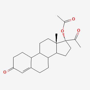 molecular formula C22H30O4 B13400996 [(13S,17R)-17-acetyl-13-methyl-3-oxo-1,2,6,7,8,9,10,11,12,14,15,16-dodecahydrocyclopenta[a]phenanthren-17-yl] acetate 