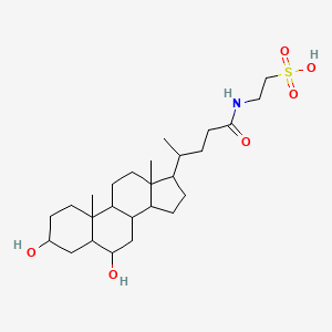 molecular formula C26H45NO6S B13401002 2-[4-(3,6-dihydroxy-10,13-dimethyl-2,3,4,5,6,7,8,9,11,12,14,15,16,17-tetradecahydro-1H-cyclopenta[a]phenanthren-17-yl)pentanoylamino]ethanesulfonic acid 