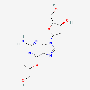 molecular formula C13H19N5O5 B13401011 (2R,3S,5R)-5-[2-amino-6-(1-hydroxypropan-2-yloxy)purin-9-yl]-2-(hydroxymethyl)oxolan-3-ol 