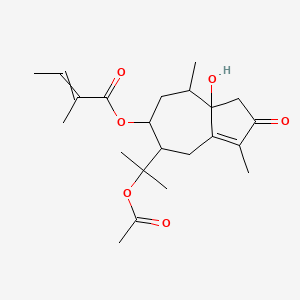 [5-(2-Acetyloxypropan-2-yl)-8a-hydroxy-3,8-dimethyl-2-oxo-1,4,5,6,7,8-hexahydroazulen-6-yl] 2-methylbut-2-enoate