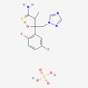 3-(2,5-Difluorophenyl)-3-hydroxy-2-methyl-4-(1,2,4-triazol-1-yl)butanethioamide;sulfuric acid