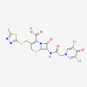 7-[[2-(3,5-dichloro-4-oxopyridin-1-yl)acetyl]amino]-3-[(5-methyl-1,3,4-thiadiazol-2-yl)sulfanylmethyl]-8-oxo-5-thia-1-azabicyclo[4.2.0]oct-2-ene-2-carboxylic acid