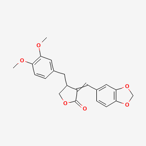 3-(1,3-Benzodioxol-5-ylmethylidene)-4-[(3,4-dimethoxyphenyl)methyl]oxolan-2-one