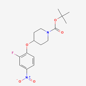 molecular formula C16H21FN2O5 B1340167 叔丁基 4-(2-氟-4-硝基苯氧基)哌啶-1-羧酸酯 CAS No. 250371-88-1