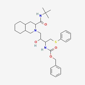 benzyl N-[4-[3-(tert-butylcarbamoyl)-3,4,4a,5,6,7,8,8a-octahydro-1H-isoquinolin-2-yl]-3-hydroxy-1-phenylsulfanylbutan-2-yl]carbamate