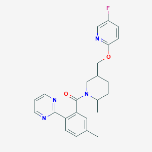 [5-[(5-Fluoropyridin-2-yl)oxymethyl]-2-methylpiperidin-1-yl]-(5-methyl-2-pyrimidin-2-ylphenyl)methanone