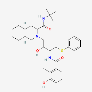 N-tert-butyl-2-[2-hydroxy-3-[(3-hydroxy-2-methylbenzoyl)amino]-4-phenylsulfanylbutyl]-3,4,4a,5,6,7,8,8a-octahydro-1H-isoquinoline-3-carboxamide