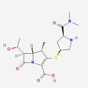 (4S,5R,6R)-3-[(3S,5S)-5-(dimethylcarbamoyl)pyrrolidin-3-yl]sulfanyl-6-[(1R)-1-hydroxyethyl]-4-methyl-7-oxo-1-azabicyclo[3.2.0]hept-2-ene-2-carboxylic acid