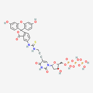 [[(2R,3S,5R)-5-[5-[3-[(3',6'-dihydroxy-3-oxospiro[2-benzofuran-1,9'-xanthene]-5-yl)carbamothioylamino]prop-1-ynyl]-2,4-dioxopyrimidin-1-yl]-3-hydroxyoxolan-2-yl]methoxy-hydroxyphosphoryl] phosphono hydrogen phosphate