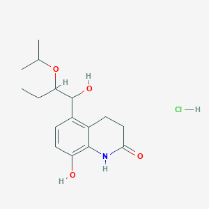 8-hydroxy-5-(1-hydroxy-2-propan-2-yloxybutyl)-3,4-dihydro-1H-quinolin-2-one;hydrochloride