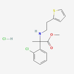 molecular formula C16H19Cl2NO2S B13402484 Methyl 2-(2-chlorophenyl)-2-(2-(thiophen-2-YL)ethylamino)propanoate hydrochloride 