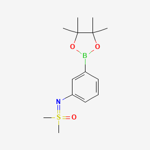 molecular formula C14H22BNO3S B13402489 Dimethyl((3-(4,4,5,5-tetramethyl-1,3,2-dioxaborolan-2-yl)phenyl)imino)-lambda6-sulfanone 