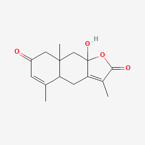 molecular formula C15H18O4 B13402505 9a-Hydroxy-3,5,8a-trimethyl-4,4a,8,9-tetrahydrobenzo[f][1]benzofuran-2,7-dione 