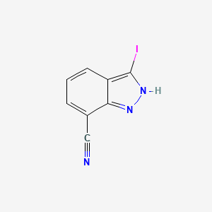 molecular formula C8H4IN3 B13402539 3-Iodo-1H-indazole-7-carbonitrile 