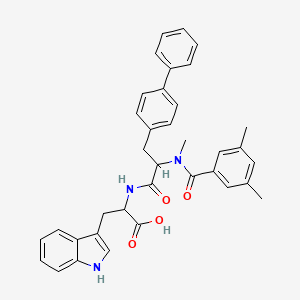 molecular formula C36H35N3O4 B13402553 2-[[2-[[(3,5-dimethylphenyl)-oxomethyl]-methylamino]-1-oxo-3-(4-phenylphenyl)propyl]amino]-3-(1H-indol-3-yl)propanoic acid 