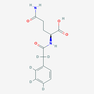 (2S)-5-amino-2-[[2,2-dideuterio-2-(2,3,4-trideuteriophenyl)acetyl]amino]-5-oxopentanoic acid