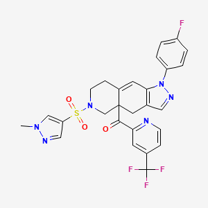 [1-(4-fluorophenyl)-6-(1-methylpyrazol-4-yl)sulfonyl-4,5,7,8-tetrahydropyrazolo[3,4-g]isoquinolin-4a-yl]-[4-(trifluoromethyl)pyridin-2-yl]methanone