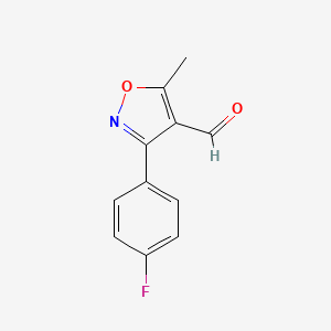 molecular formula C11H8FNO2 B1340263 3-(4-氟苯基)-5-甲基异噁唑-4-甲醛 CAS No. 869496-66-2