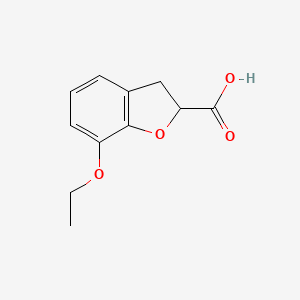 molecular formula C11H12O4 B13402907 7-Ethoxy-2,3-dihydro-1-benzofuran-2-carboxylic acid 