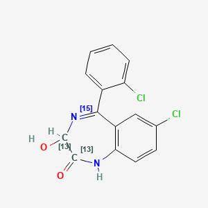 molecular formula C15H10Cl2N2O2 B13403029 Lorazepam-13C2,15N CAS No. 907200-04-8