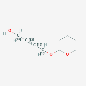 4-(oxan-2-yloxy)(1,2,3,4-13C4)but-2-yn-1-ol