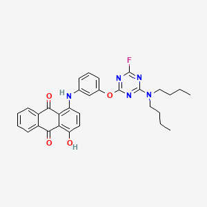 molecular formula C31H30FN5O4 B13403051 1-[[3-[[4-(Dibutylamino)-6-fluoro-1,3,5-triazin-2-YL]oxy]phenyl]amino]-4-hydroxyanthraquinone CAS No. 94160-39-1