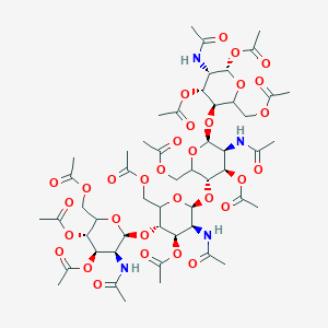 [(3S,4R,5S,6S)-5-acetamido-6-[(3S,4R,5S,6S)-5-acetamido-6-[(3S,4R,5S,6S)-5-acetamido-4,6-diacetyloxy-2-(acetyloxymethyl)oxan-3-yl]oxy-4-acetyloxy-2-(acetyloxymethyl)oxan-3-yl]oxy-3-[(2S,3S,4R,5S)-3-acetamido-4,5-diacetyloxy-6-(acetyloxymethyl)oxan-2-yl]oxy-4-acetyloxyoxan-2-yl]methyl acetate