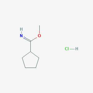 molecular formula C7H14ClNO B1340443 Cyclopentanecarboximidic acid, methyl ester, hydrochloride CAS No. 109152-86-5