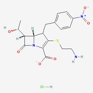 (5R,6S)-3-(2-aminoethylsulfanyl)-6-[(1R)-1-hydroxyethyl]-4-[(4-nitrophenyl)methyl]-7-oxo-1-azabicyclo[3.2.0]hept-2-ene-2-carboxylate;hydrochloride