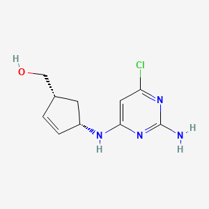 molecular formula C10H13ClN4O B13404547 Rel-((1R,4S)-4-((2-amino-6-chloropyrimidin-4-yl)amino)cyclopent-2-en-1-yl)methanol 