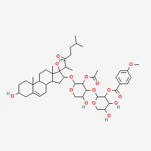 [2-[3-acetyloxy-2-[[3,17-dihydroxy-10,13-dimethyl-17-(6-methyl-3-oxoheptan-2-yl)-1,2,3,4,7,8,9,11,12,14,15,16-dodecahydrocyclopenta[a]phenanthren-16-yl]oxy]-5-hydroxyoxan-4-yl]oxy-4,5-dihydroxyoxan-3-yl] 4-methoxybenzoate