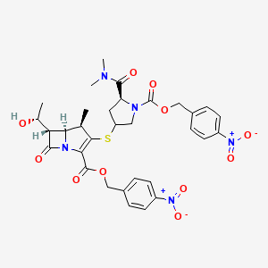 3-[[5-[(Dimethylamino)carbony pyrrolidinyl] thio]-6-(1-hydroxyethyl)-4-methyl-7-oxo-1-azabicyclo[3.2.0]hept-2-ene-2-carboxylic acid, (4-nitrophenyl)methyl ester