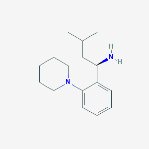 molecular formula C16H26N2 B13404890 (1R)-3-methyl-1-(2-piperidin-1-ylphenyl)butan-1-amine 