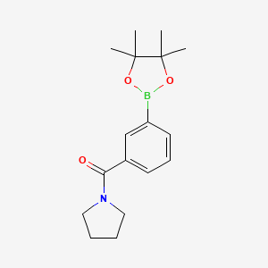 molecular formula C17H24BNO3 B1340531 Pyrrolidin-1-yl(3-(4,4,5,5-tetramethyl-1,3,2-dioxaborolan-2-yl)phenyl)methanone CAS No. 1073353-61-3