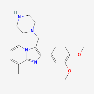 molecular formula C21H26N4O2 B13405808 2-(3,4-Dimethoxyphenyl)-8-methyl-3-piperazin-1-ylmethylimidazo[1,2-a]pyridine 