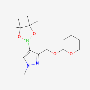 1-methyl-3-(((tetrahydro-2H-pyran-2-yl)oxy)methyl)-4-(4,4,5,5-tetramethyl-1,3,2-dioxaborolan-2-yl)-1H-pyrazole