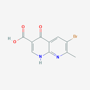 molecular formula C10H7BrN2O3 B13406465 6-Bromo-4-hydroxy-7-methyl-1,8-naphthyridine-3-carboxylic Acid 