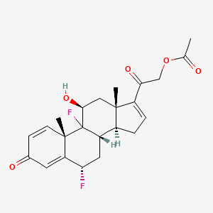 molecular formula C23H26F2O5 B13406479 6|A,9-Difluoro-11|A,21-dihydroxy-pregna-1,4,16-triene-3,20-dione 