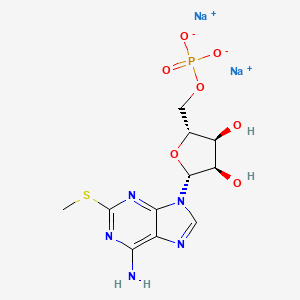 molecular formula C11H14N5Na2O7PS B13406510 disodium;[(2R,3S,4R,5R)-5-(6-amino-2-methylsulfanylpurin-9-yl)-3,4-dihydroxyoxolan-2-yl]methyl phosphate 