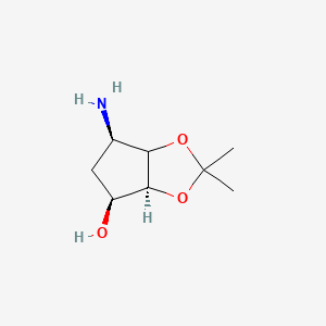 molecular formula C8H15NO3 B13406526 (3aS,4S,6R)-6-amino-2,2-dimethyl-4,5,6,6a-tetrahydro-3aH-cyclopenta[d][1,3]dioxol-4-ol 