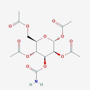 (2R,3S,4S,5R,6R)-6-(acetoxymethyl)-4-(carbamoyloxy)tetrahydro-2H-pyran-2,3,5-triyl triacetate