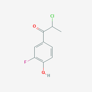 molecular formula C9H8ClFO2 B13406572 2-Chloro-1-(3-fluoro-4-hydroxyphenyl)propan-1-one CAS No. 86615-79-4