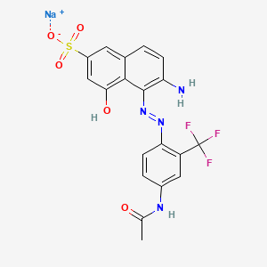 Sodium 5-[[4-acetamido-2-(trifluoromethyl)phenyl]azo]-6-amino-4-hydroxynaphthalene-2-sulphonate