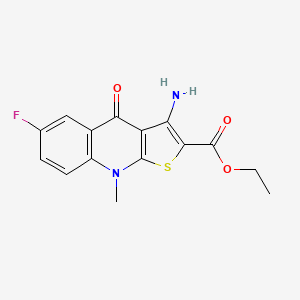 Ethyl 3-amino-6-fluoro-9-methyl-4-oxo-4,9-dihydrothieno[2,3-b]quinoline-2-carboxylate